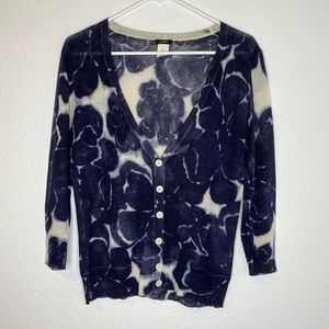 Sheer Floral Print J Crew Cardigan